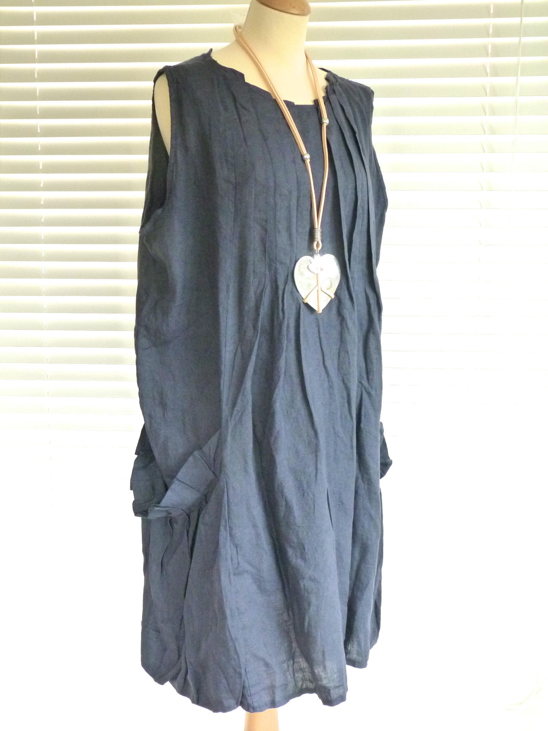 Ladies plus size lagenlook quirky linen dress with pleats – Sandra | eBay
