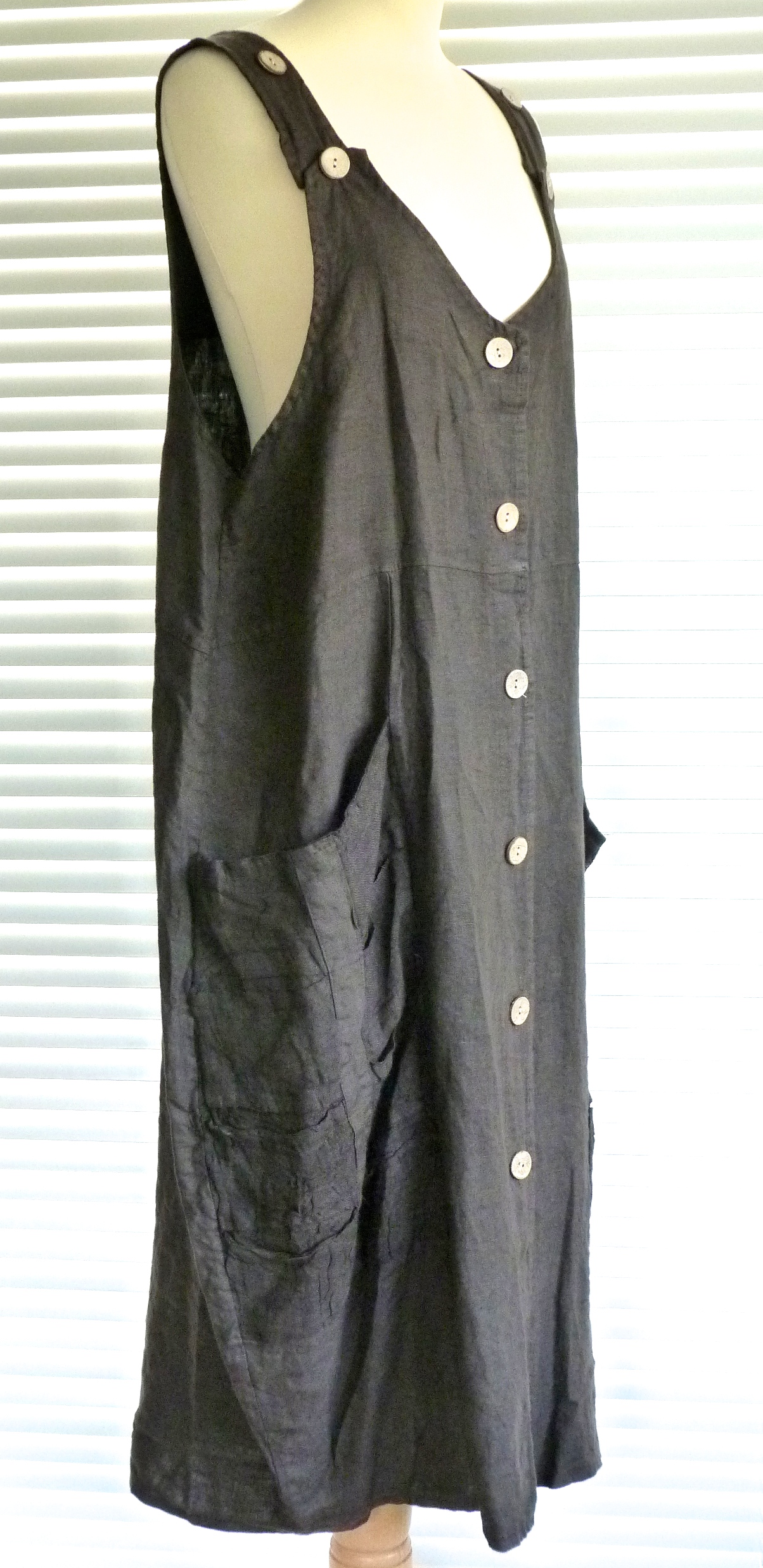Ladies lagenlook quirky linen pinafore dress with pockets – Harriet | eBay