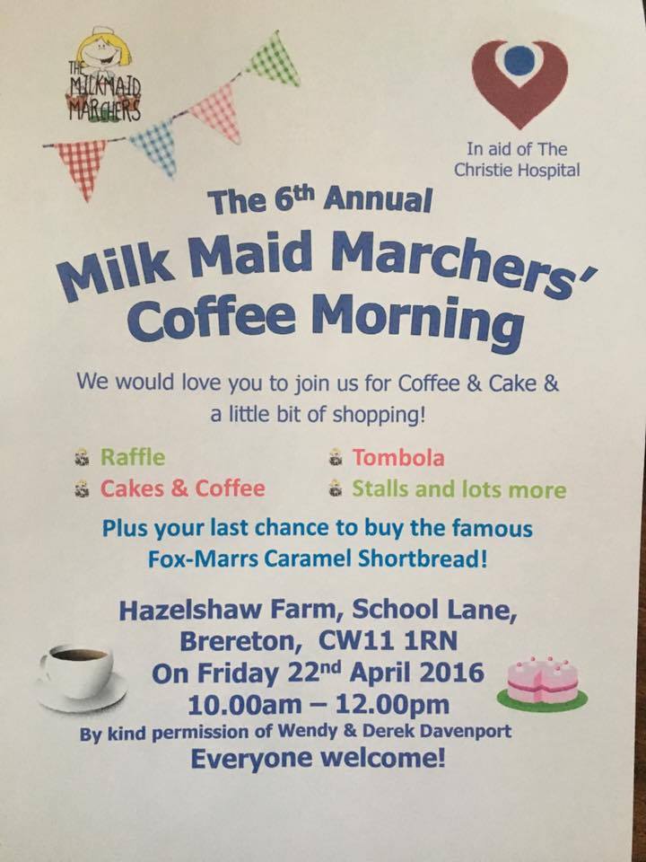 Milk Maid Marchers Charity Coffee Morning