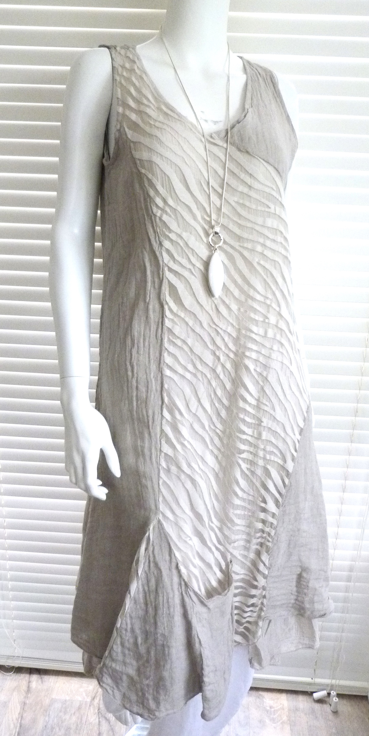 Beautiful italian linen bias cut dress with panel detail - Emily