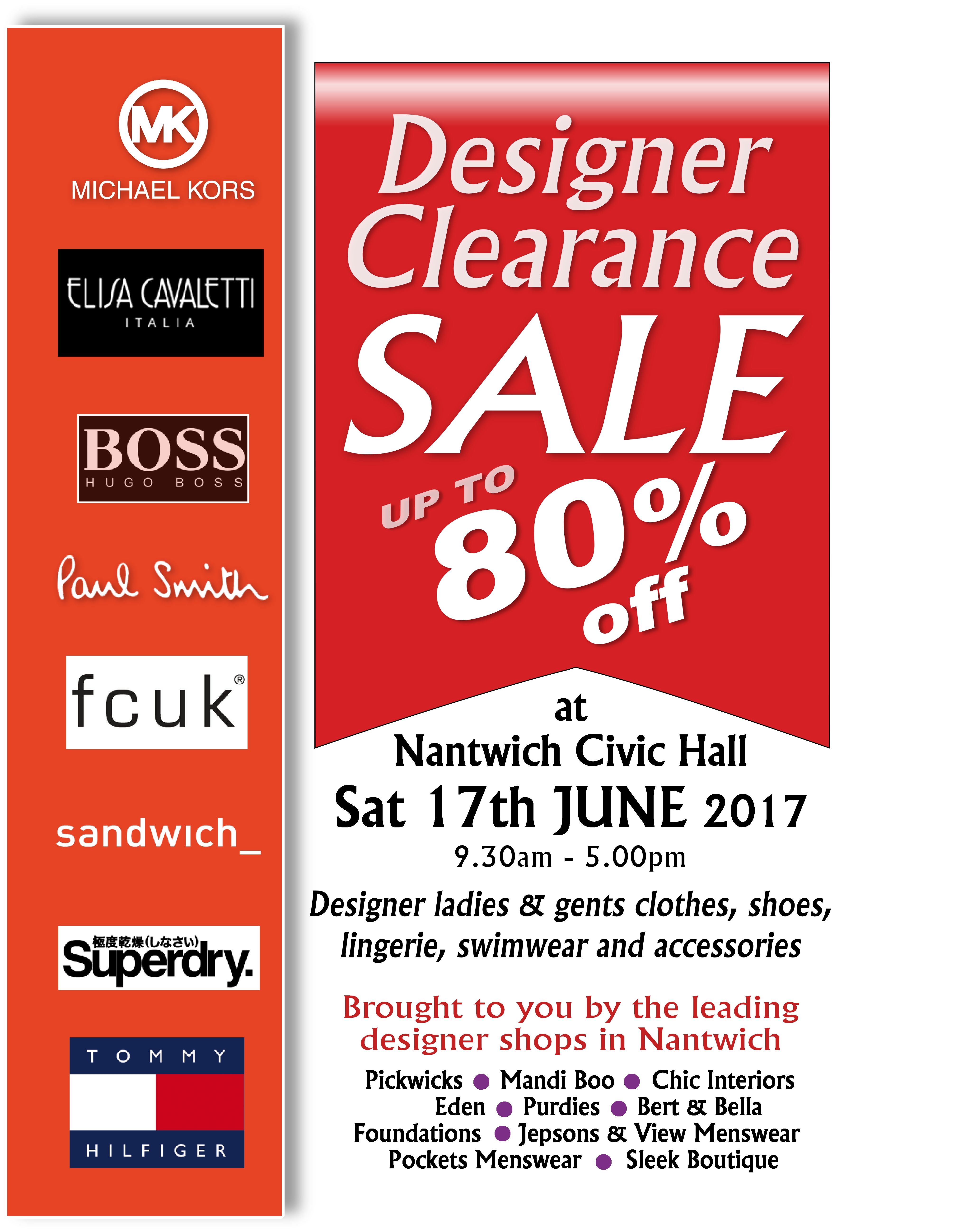 Designer Clearance Sale 17 June 2017