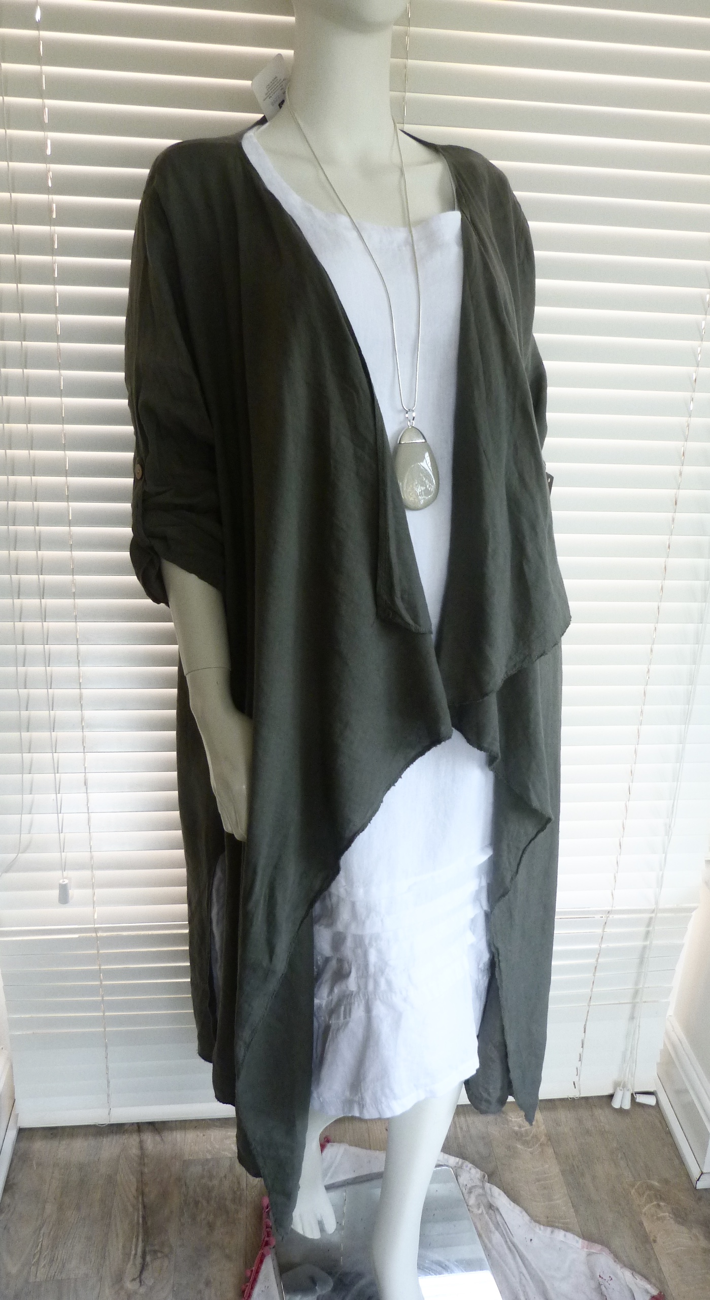 long linen coat dress